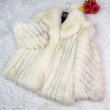 Saga Fox Silver White genuine fur Vintage Fur Coat Size 13 XL White