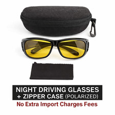 Polarized Night Driving Glasses Anti Glare Vision Fit Over for Men Women