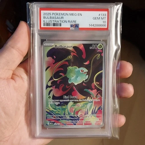 Pokémon TCG Bulbasaur Me01: Mega Evolution Illustration Rare Holo 133/132 PSA 10