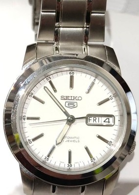 Seiko 5 SNKD99K1 Automatik Herrenuhr weißes Zifferblatt Edelstahl Day-Date 7S26 »