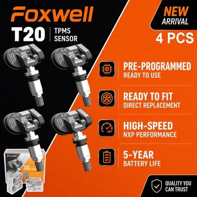 4X Genuine FOXWELL Pre-Coded-TPMS For Chrysler Voyager (RT) 2007 2019