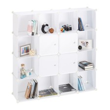 Estanteria modular de plástico mueble organizador 16 compartimentos 11 kg
