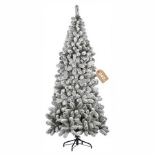 Albero Natale 240 cm innevato slim Kenya verde