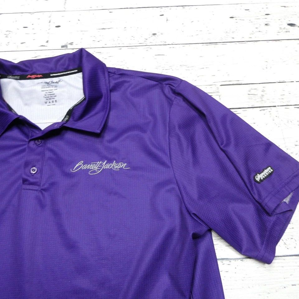 Camisa Polo Barrett-Jackson Para Hombres 2XL Púrpura Serie Signature Rendimiento Golf Foto 2 de 4