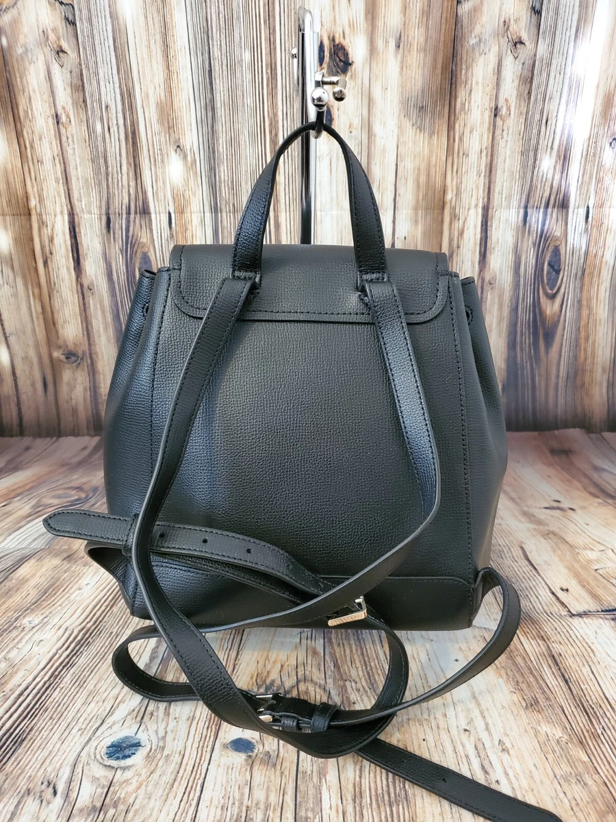 Kate Spade Kristi Black Flap Refined Leather Backpack Medium 10x10x5” Kate Spade New York Kristi Medium Flap Backpack | Brixton Baker main image 4