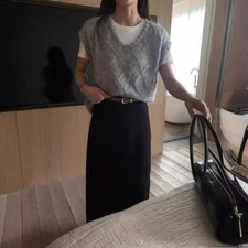 Women Ladies Korean Style Knitting Waistcoat Spring Summer V Neck Pullover Vests