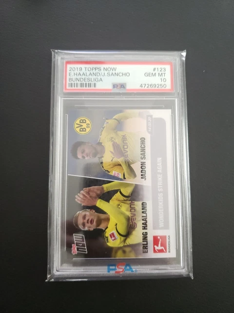 Erling Haaland Jadon Sancho RC 2019 Topps Now Bundesliga PSA 10 #123 PR: 416
