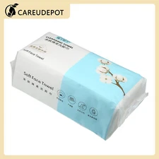 60Pcs Disposable Face Towel Tissue Set for Makeup, Removing White 7.87''x7.87''