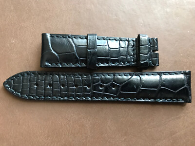 Genuine Longines Alligator Leather Strap Black 18mm 18-16 Short - Main Image