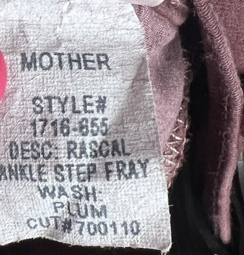 Mother Jeans The Rascal Ankle Fray Womens 28 Birds Of A Feather Stretch Denim