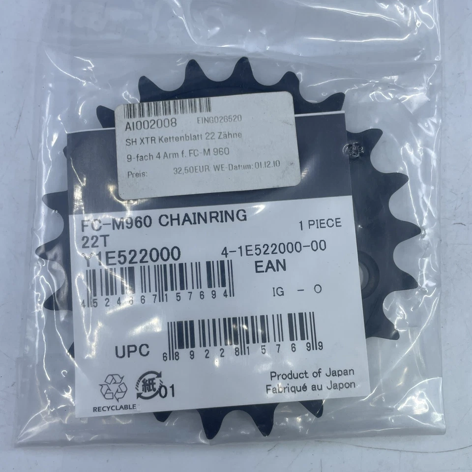 Plato Shimano XTR FC-M960 SG-X V 22t 64 mm 4 pernos BCD aluminio triple nuevo Foto 2 de 3