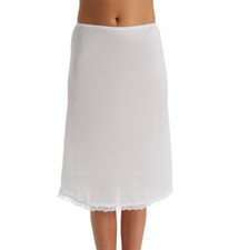 Shadowline 100 Nylon Embroidery Lace White Trim Half Slip Size Small Length 26"