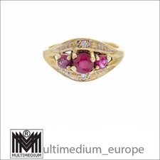 333 yellow gold ruby diamond ring 8ct vtg yellow gold ruby diamond