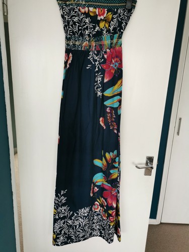 Ax Paris Navy Floral Maxi Dress Size 8 