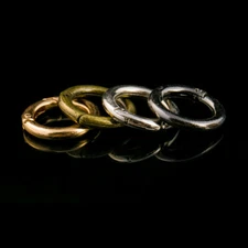 20 x 4mm Round Carabiner Clip Push Gate Snap Open Hooks Spring Ring 4 Colors