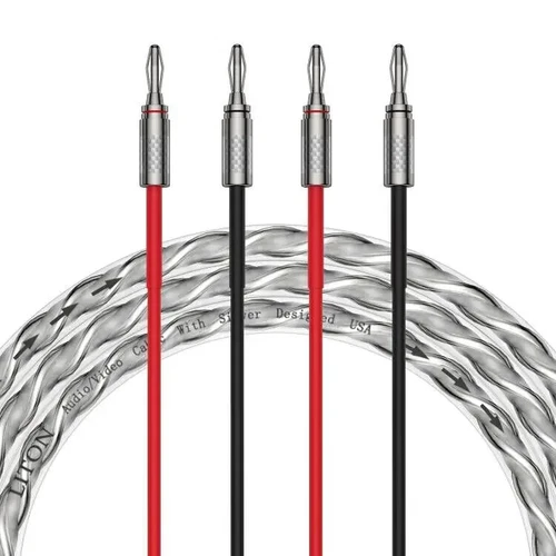 Par de cables de altavoz enchapados en plata 6N OCC enchufe banana y cable de altavoz de audio HiFi - Imagen 16 de 17