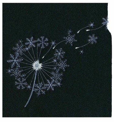 DANDELION in wind TOWELS BATHROOM HAND WASH CLOTHS KITCHEN EMBROIDERED BY LAURA