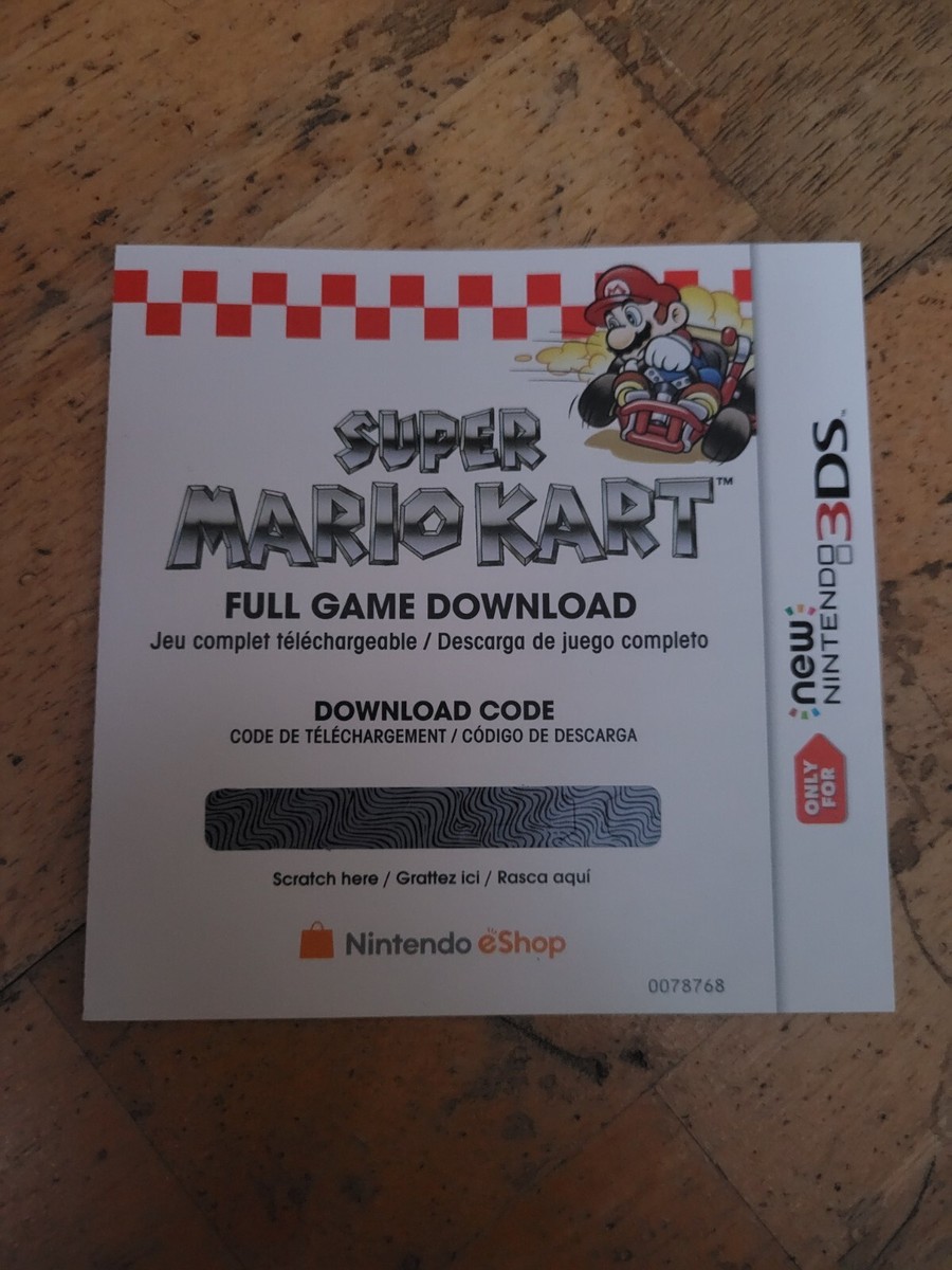 Supet Mario Kart 3ds Code UNSCRATCHED | eBay