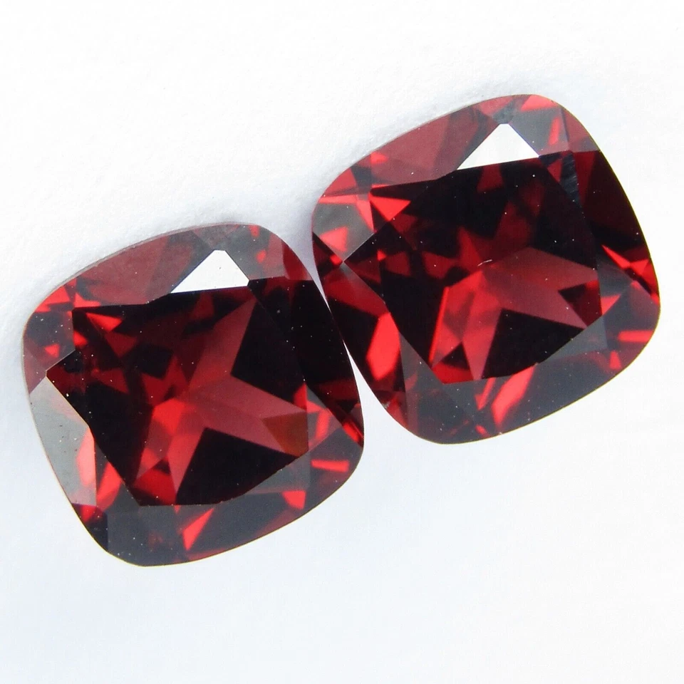 3.66Cts Beautiful Natural Almandine Garnet Cushion Shape 7mm Matching Pair - Image 2 of 4