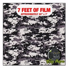Hydrographic film Black Grey TAC Digital Camo hydro dipping 7' x 20" hydro dip