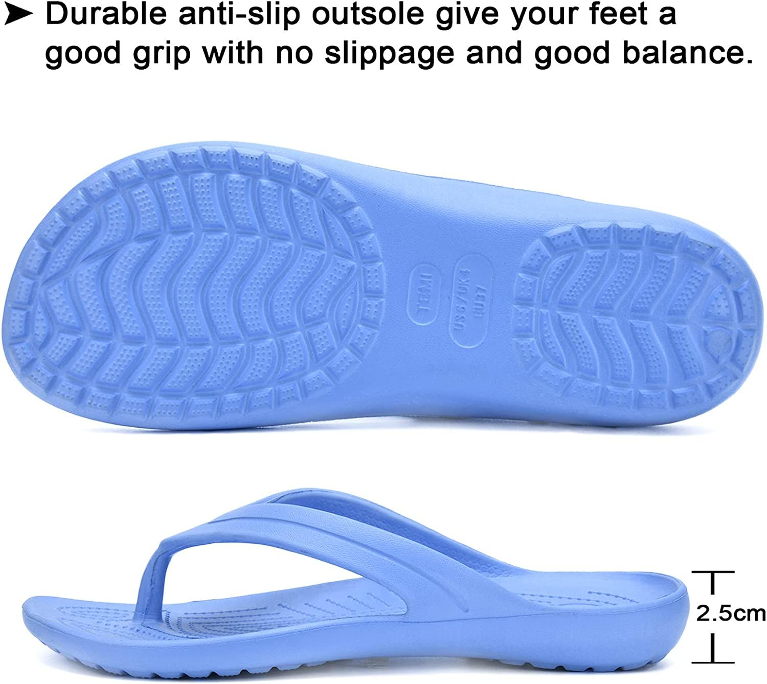 Temi Women's Flip Flops,Soft Lightweight Sandals for Women Anti Slip  Casual... | eBay