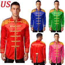 Mens Sergeant Pepper Cosplay Costumes Medieval Hippy Halloween Fancy Dress Up