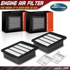 2Pcs Engine Air Filter for Nissan GT-R 2009-2021 V6 3.8L Rigid Panel 16546-JF00A