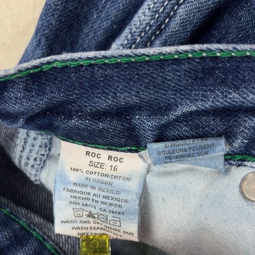 Vtg Jean Shorts Tommy Hilfiger Boys 16 Denim Jorts 90s Y2K Flag Logo Carpenter - Picture 9 of 11