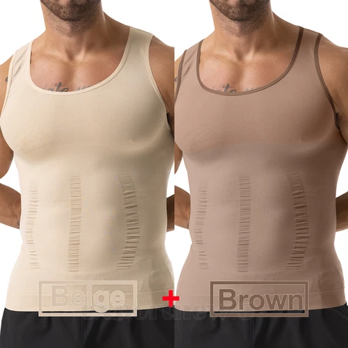 Herren Body Shaper Schlankmacher Shirt Kompression Weste Slim Shapewear Tank Top Girgle - Bild 40 von 46