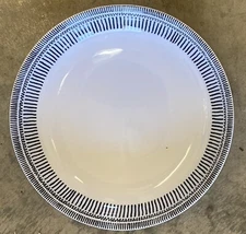 Tommy Bahama White Black Striped Edge MELAMINE Dinner Bowls 9” Set Of 4