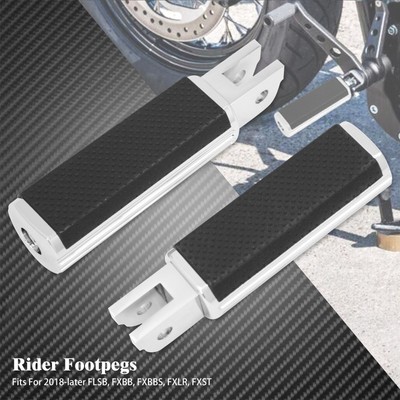 Chrome Non-Slip Defiance Driver Front Footpegs Footrests Fit For Softail 18-2023