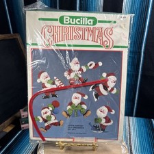 Bucilla Joyful Santas Felt Ornaments Kit NOS 6 VTG Unopened 82638