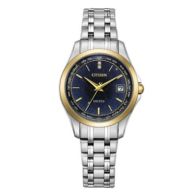 Unused CITIZEN EXCEED EC1127-68L Navy Eco-Drive Women's Watch in Box