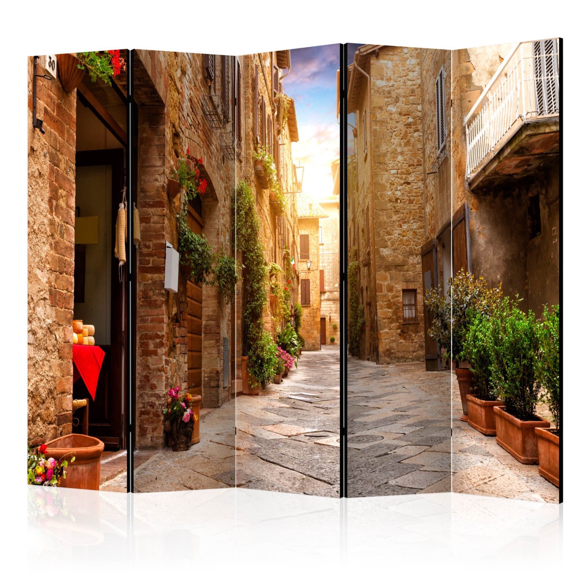 Paravent 5 volets grand format 172x225 cloisons amovibles motif paysage italie