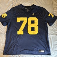 Jordan Michigan Wolverines Grant 78 Football Jersey Navy Size XL NWOT