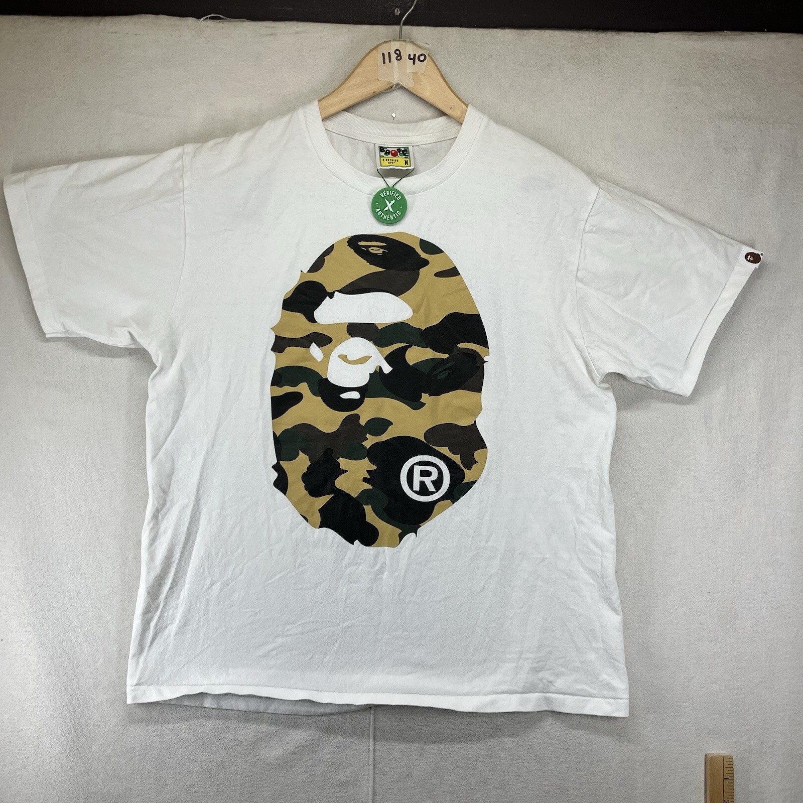 A Bathing Ape BAPE ABC Cabeza de Mono Verde Camuflaje Para Hombres Mediano Nuevo con Etiqueta de Plástico Verde