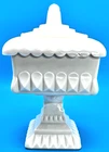 Vintage Shell Pink Milk Glass Pedestal Compote Candy Dish Lid 1950's Small