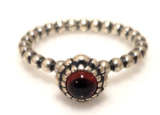 Pandora Sterling Silver January Garnet Birthday Bloom Ring 190854GA Size 6 / 54
