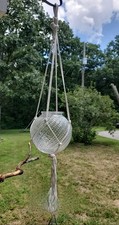 various length handmade macrame hanger with approximately 6" globe