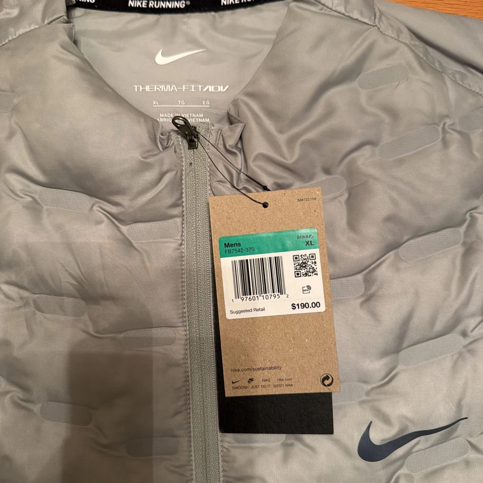 $190 Nike Therma-FIT Jade Vest ADV AeroLoft Men’s XL Repel Running (FB7542-370) - Image 2 of 3