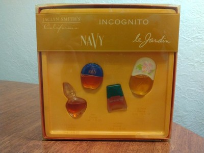 Mini Perfume Gift Set NAVY INCOGNITO LE JARDI Jaclyn Smith CALIFORNIA NIB