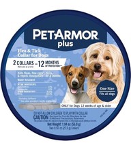 Pet Armor Plus Flea Tick Collar For Dogs 12 Months Protection 2 Collars NEW