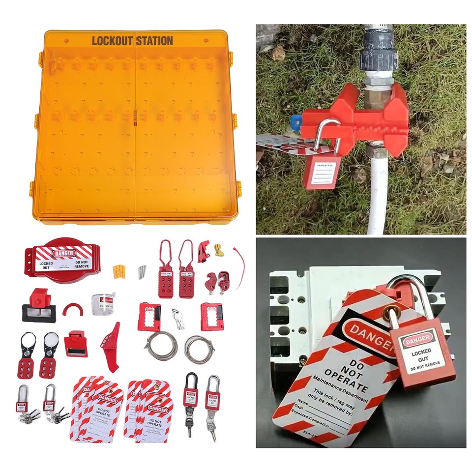 Lockout Tagout Station Kit With Safety Padlock Hasps Circuit Breaker ...