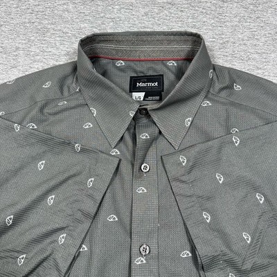 Marmot Shirt Mens Large Gray For Life Camping Tents Perforated Outdoor Hiking