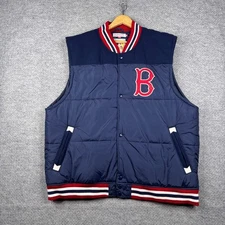 Mitchell & Ness Cooperstown Collection Boston Red Sox Puffer Vest Mens 4XL Blue