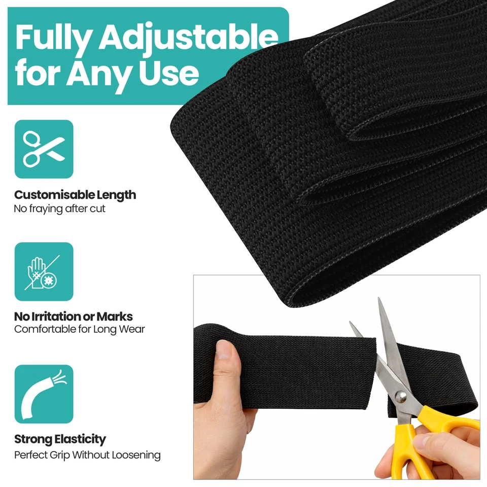PREMIUM ELASTIC STRETCH FLAT Black White-¼, ½, 1, 1¼, 1½, 2, 3 inch Sewing Dress - Image 4 of 4