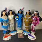 VTG 80’s Barbie Native American Indian Lot of 5 w/ Stands + Accessories NEW