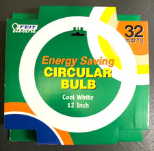 2CT: FEIT ELECTRIC 32WATT 12 inch COOL WHITE Circular Fluorescent Light Builb T9