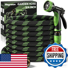 Heyrsun Non-Expandable Garden Hose 25 Ft Heavy Duty Steel Metal Flexible Water