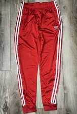 adidas Originals Kids' SST Track Pants Boys RED Size Large NEW